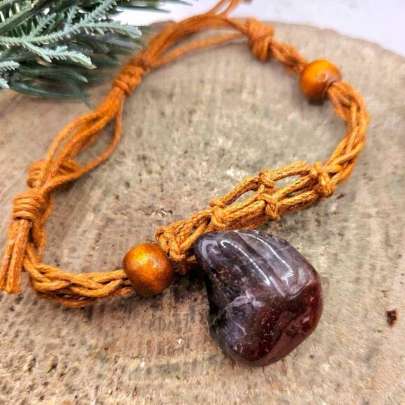 Nature Auralite 23 Polished Stone With Mesh Cage Adjustable Bracelet - Picture 9 of 10